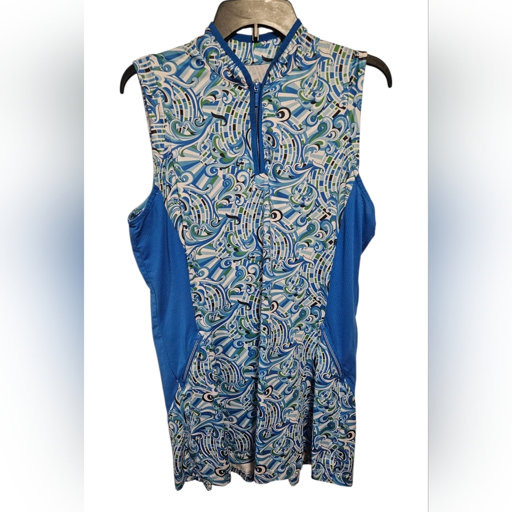 GG Blue Luxe Sport Tennis , Golf Dress geometric size Large